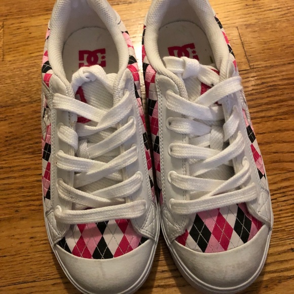 Pink argyle dc sneakers - Picture 2 of 4
